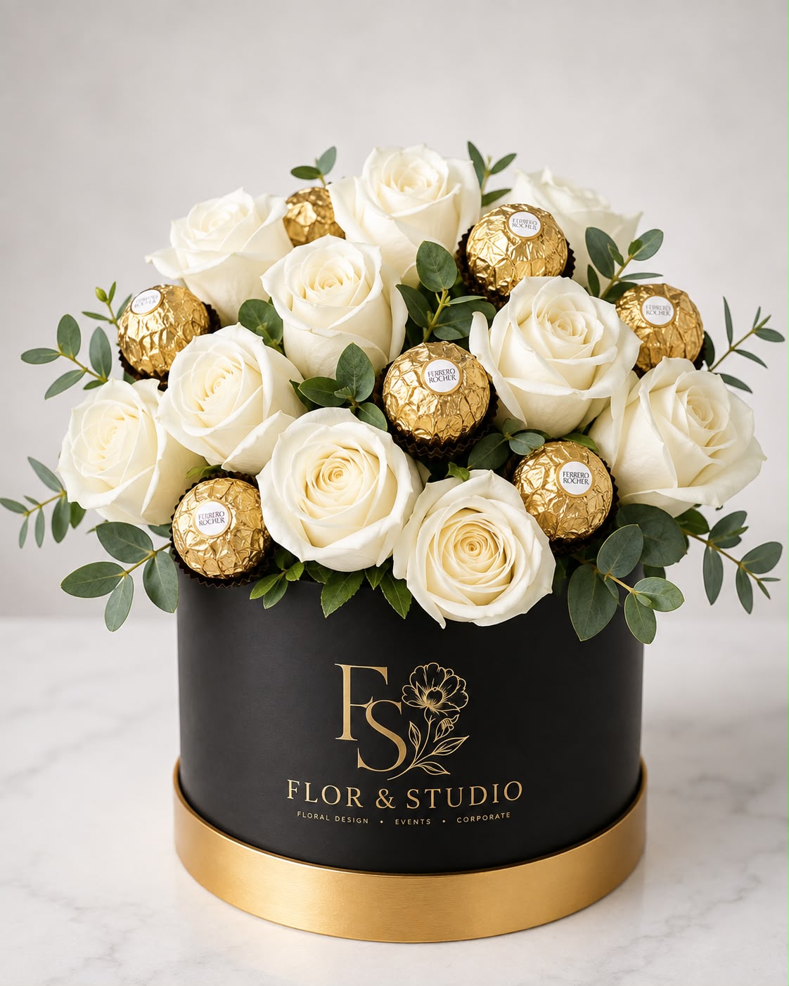 White Roses Ferrero Hatbox